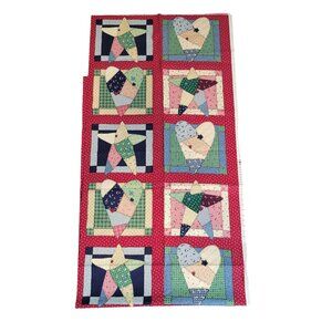 Handmade Patchwork Cotton Fabric Patchwork Heart & Star Design 2 Yards